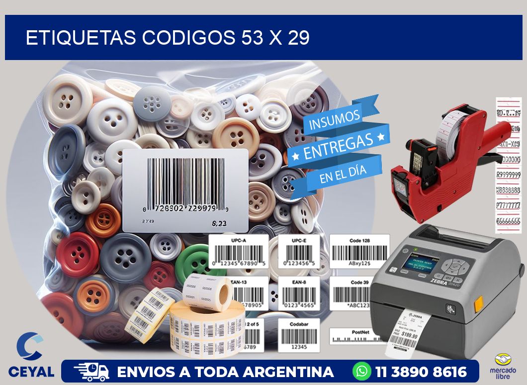 etiquetas codigos 53 x 29