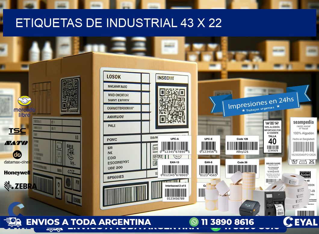 etiquetas de industrial 43 x 22