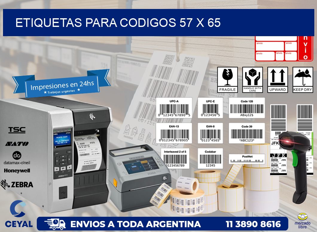 etiquetas para codigos 57 x 65