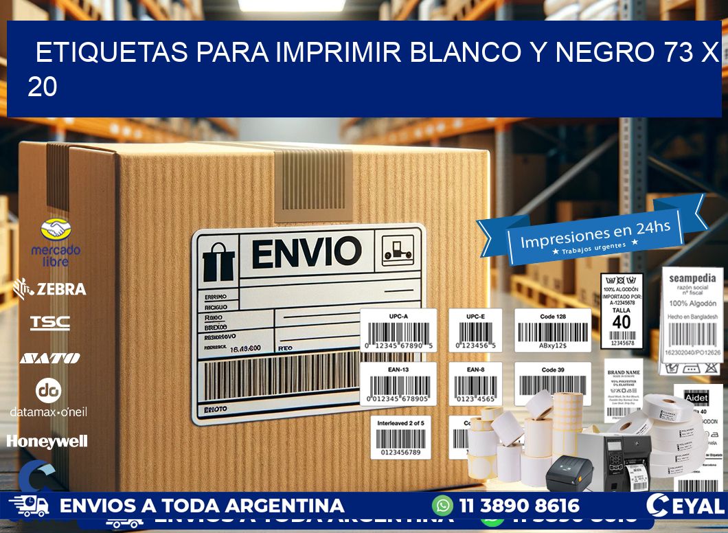etiquetas para imprimir blanco y negro 73 x 20
