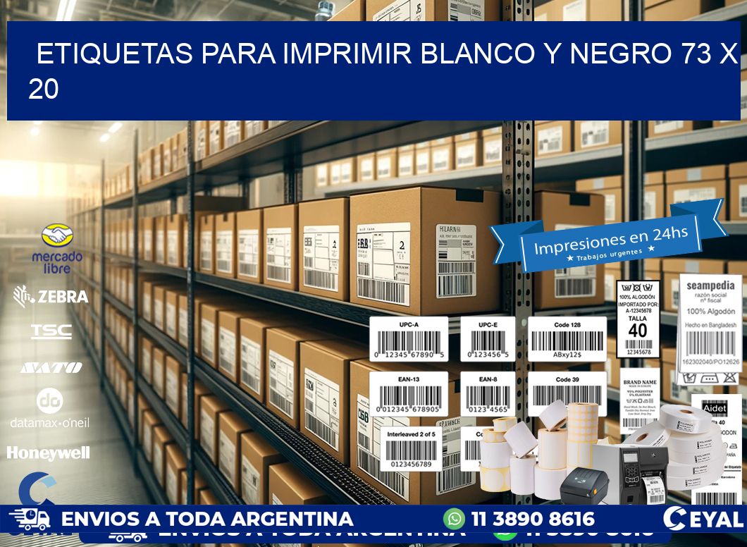 etiquetas para imprimir blanco y negro 73 x 20
