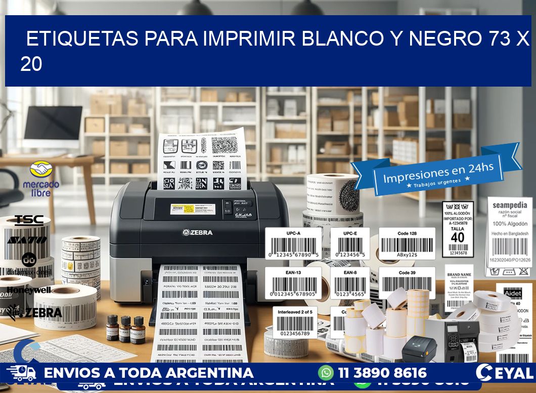 etiquetas para imprimir blanco y negro 73 x 20