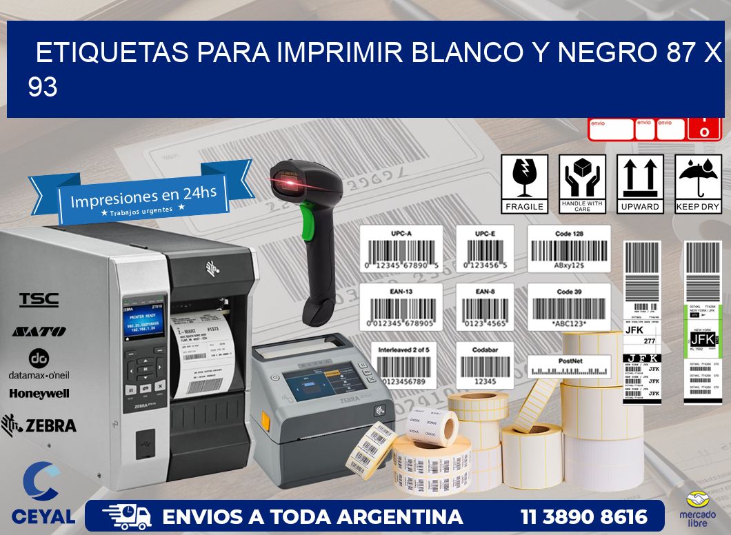 etiquetas para imprimir blanco y negro 87 x 93