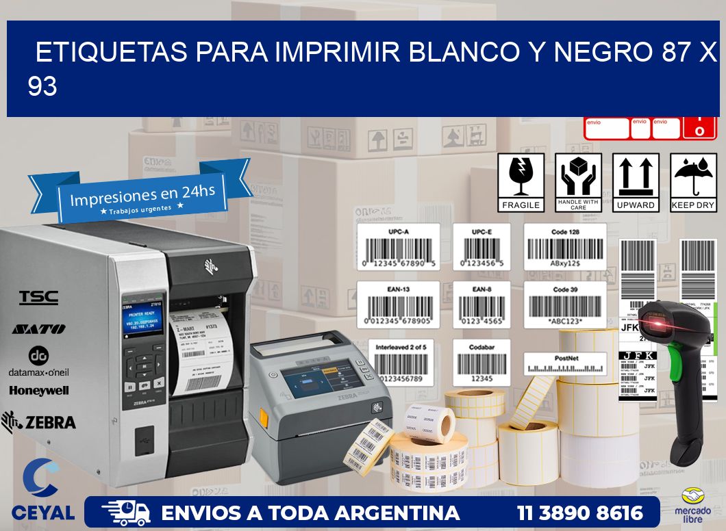 etiquetas para imprimir blanco y negro 87 x 93