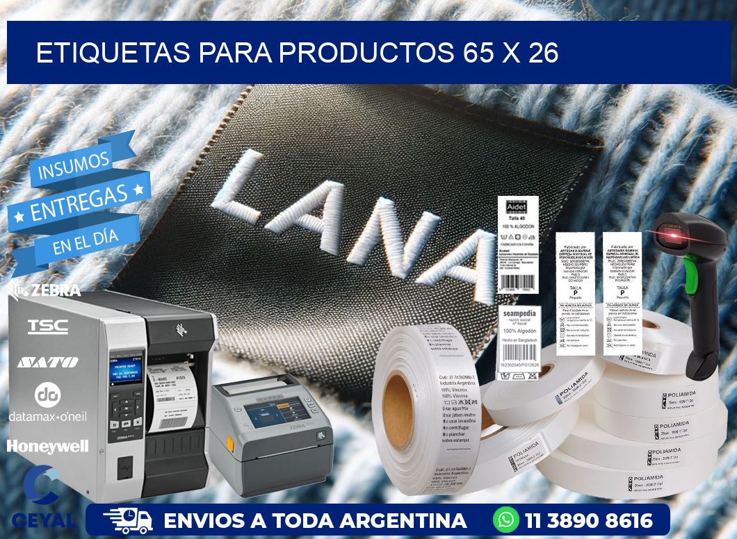 etiquetas para productos 65 x 26