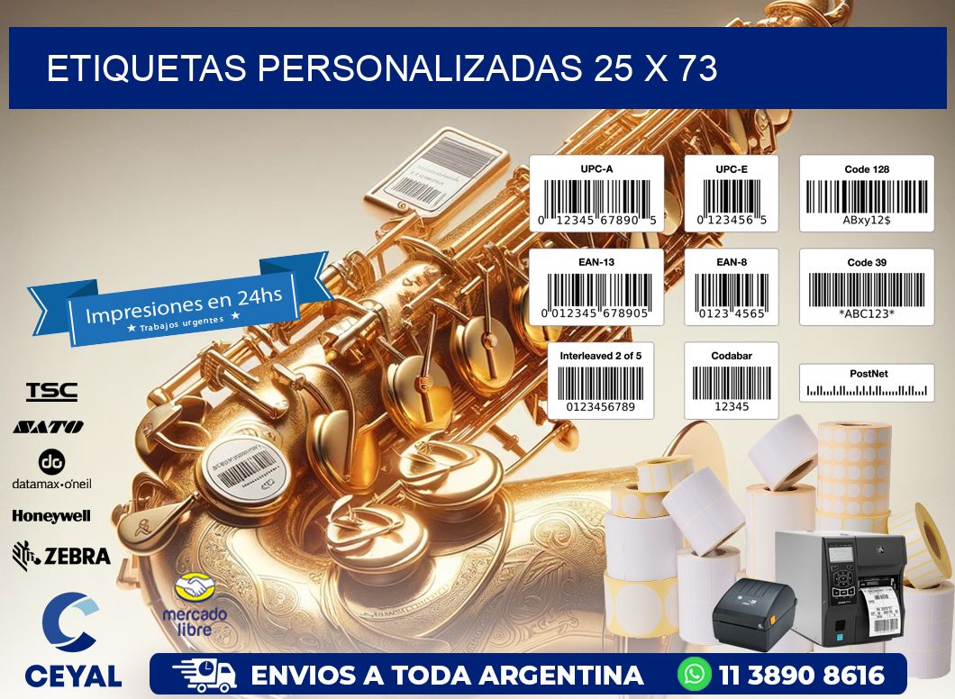 etiquetas personalizadas 25 x 73