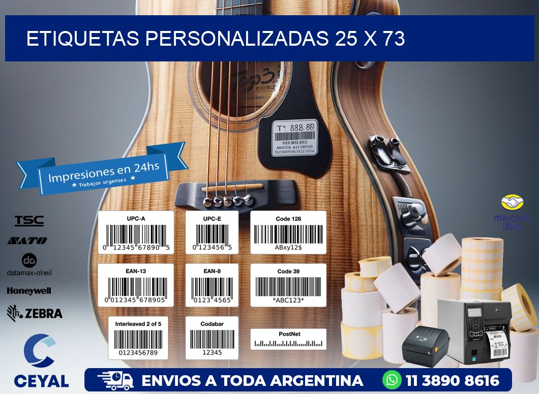 etiquetas personalizadas 25 x 73