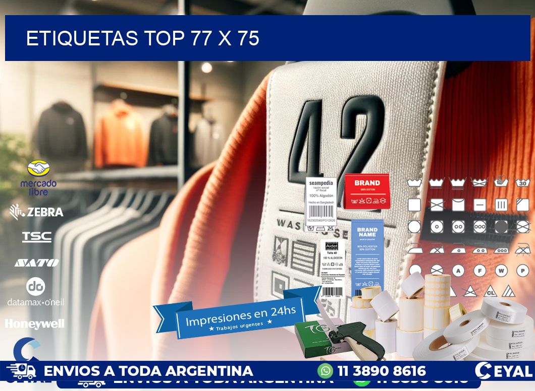 etiquetas top 77 x 75