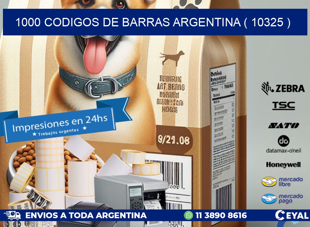 1000 codigos de barras argentina ( 10325 )