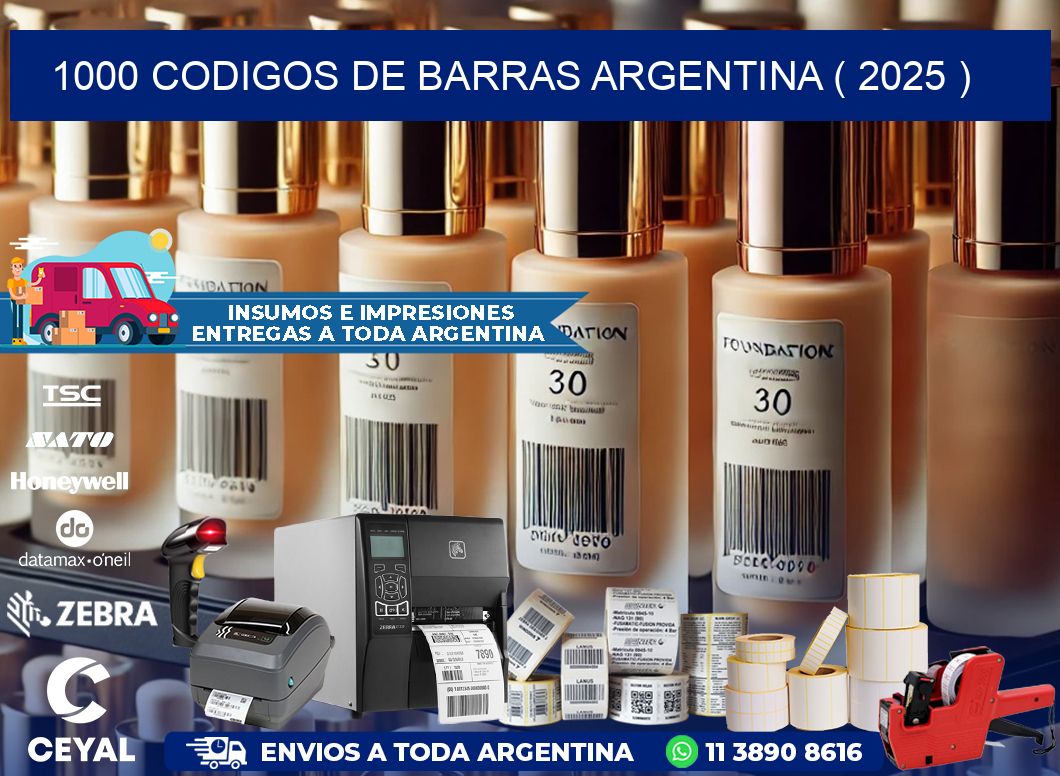 1000 codigos de barras argentina ( 2025 )