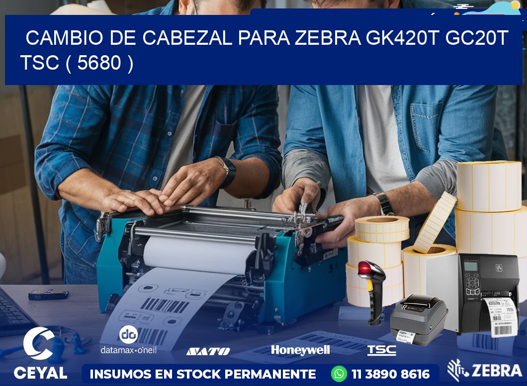 CAMBIO DE CABEZAL PARA ZEBRA GK420T GC20T TSC ( 5680 )