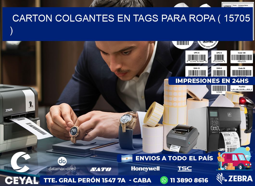 CARTON COLGANTES EN TAGS PARA ROPA ( 15705 )