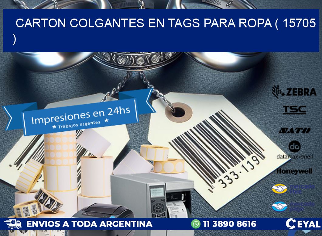 CARTON COLGANTES EN TAGS PARA ROPA ( 15705 )