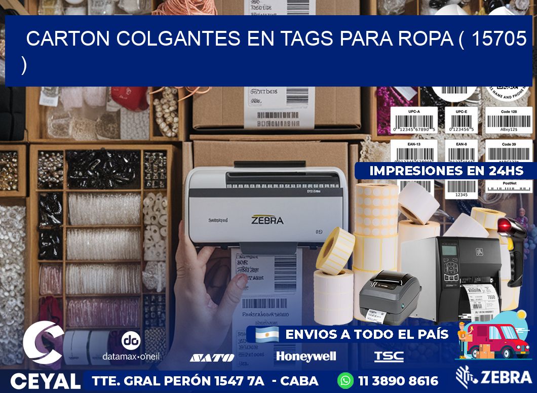 CARTON COLGANTES EN TAGS PARA ROPA ( 15705 )