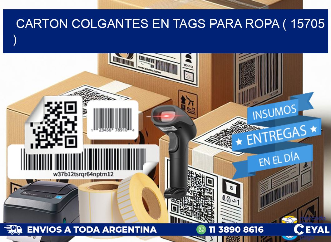 CARTON COLGANTES EN TAGS PARA ROPA ( 15705 )