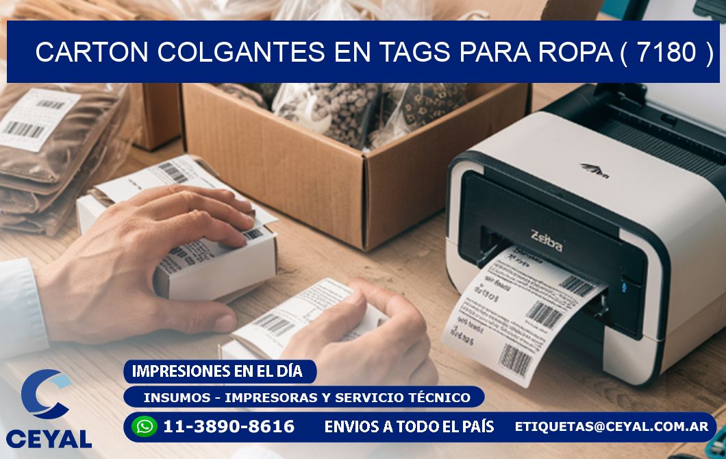 CARTON COLGANTES EN TAGS PARA ROPA ( 7180 )