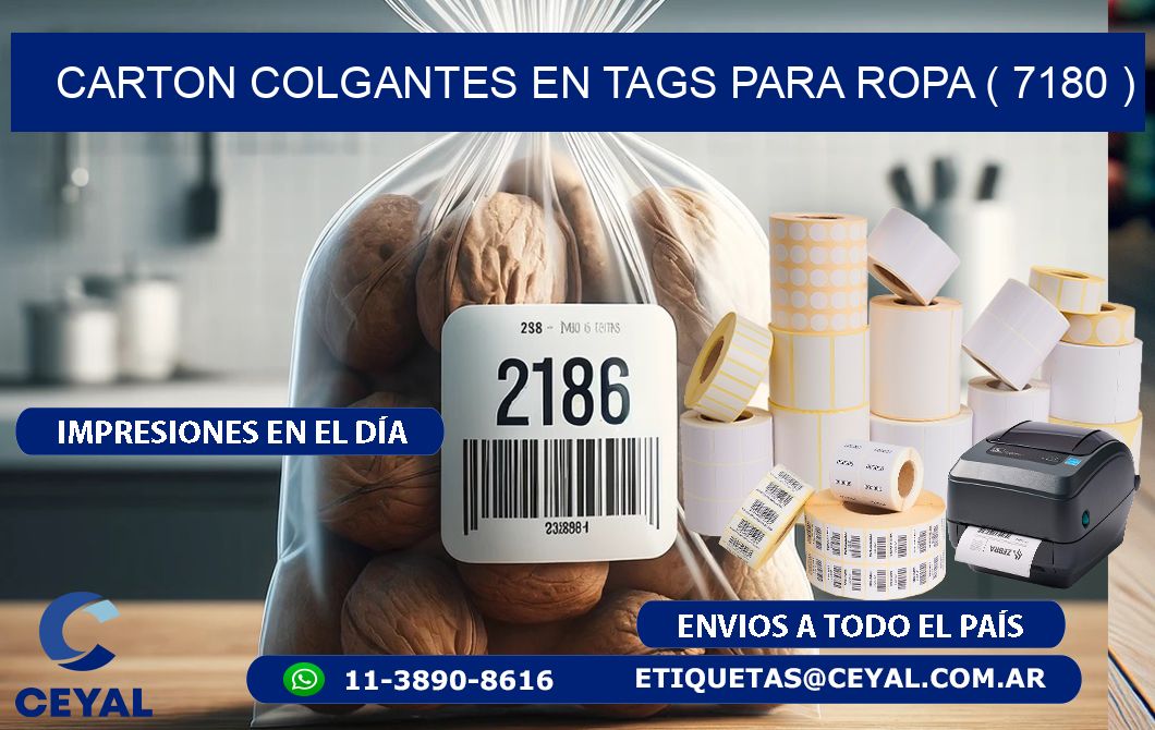 CARTON COLGANTES EN TAGS PARA ROPA ( 7180 )