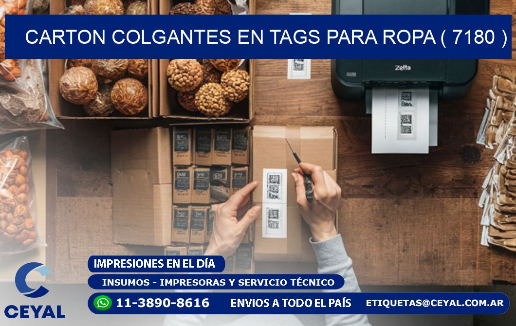 CARTON COLGANTES EN TAGS PARA ROPA ( 7180 )