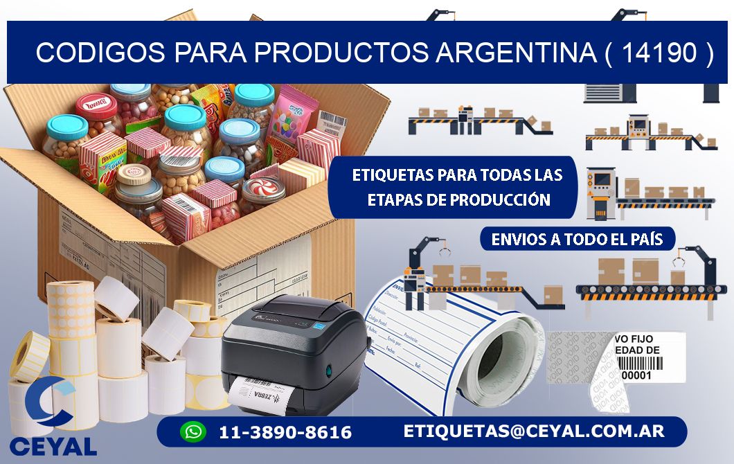 CODIGOS PARA PRODUCTOS ARGENTINA ( 14190 )