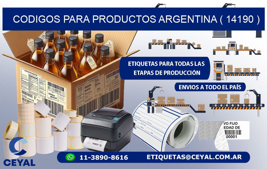 CODIGOS PARA PRODUCTOS ARGENTINA ( 14190 )