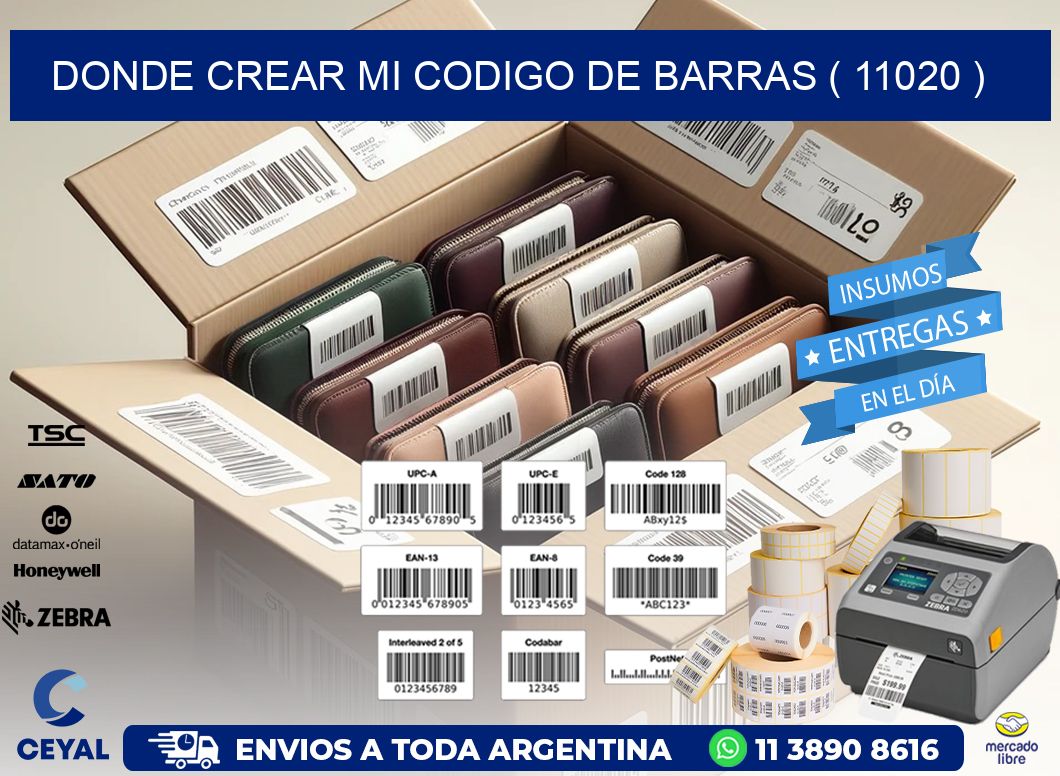 DONDE CREAR MI CODIGO DE BARRAS ( 11020 )
