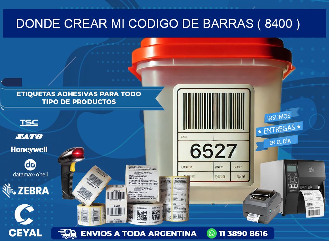 DONDE CREAR MI CODIGO DE BARRAS ( 8400 )