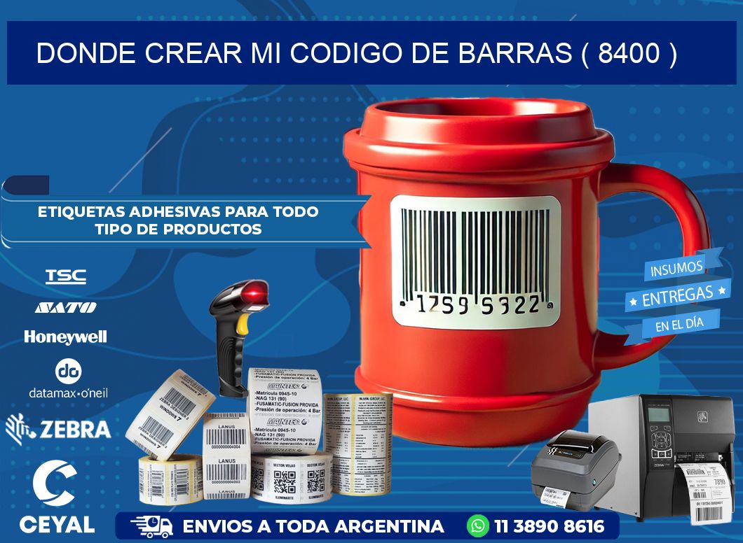 DONDE CREAR MI CODIGO DE BARRAS ( 8400 )