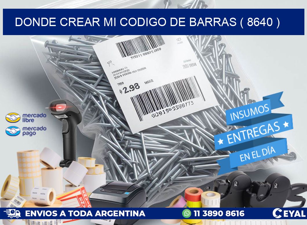 DONDE CREAR MI CODIGO DE BARRAS ( 8640 )