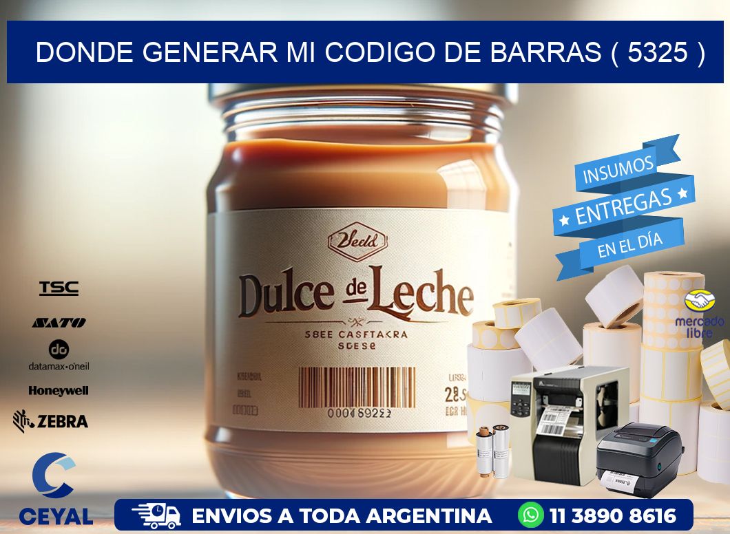 DONDE GENERAR MI CODIGO DE BARRAS ( 5325 )