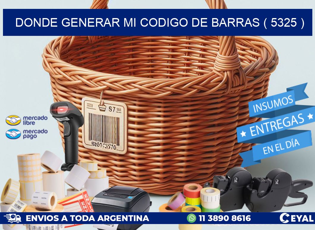 DONDE GENERAR MI CODIGO DE BARRAS ( 5325 )