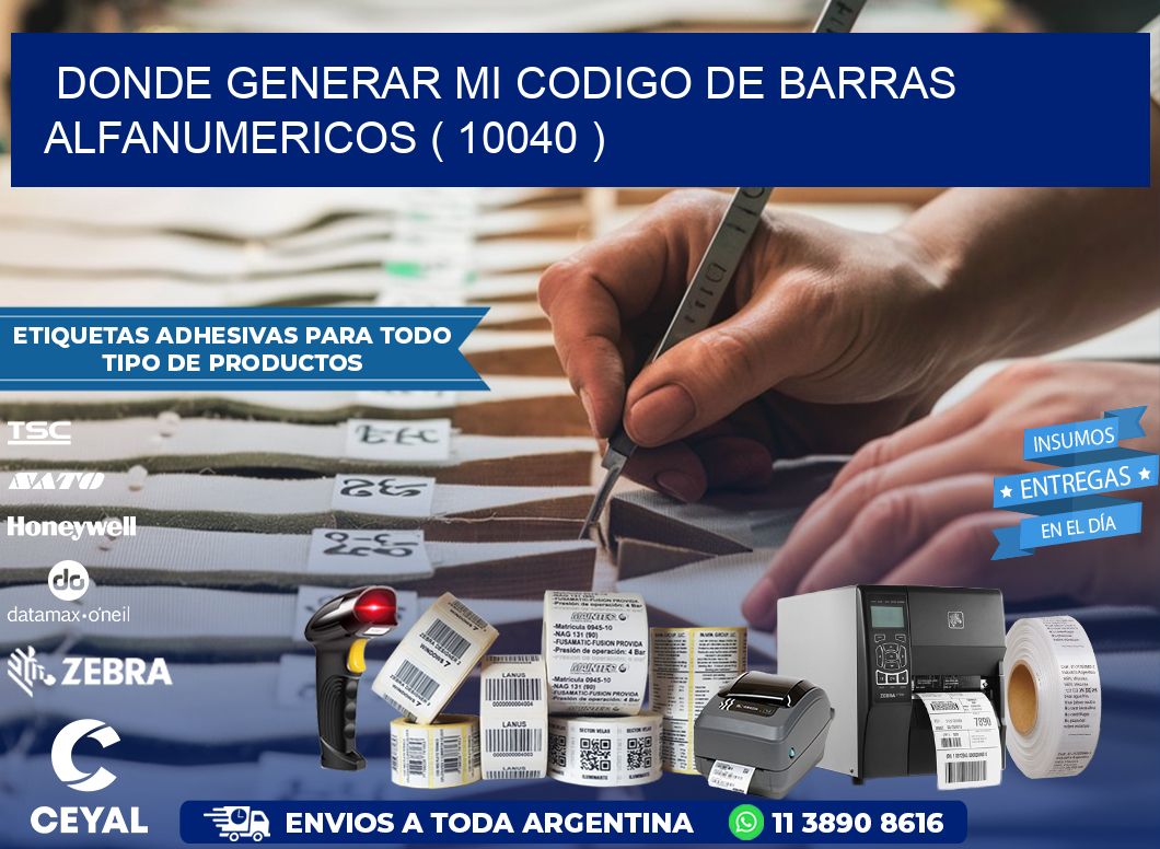 DONDE GENERAR MI CODIGO DE BARRAS ALFANUMERICOS ( 10040 )