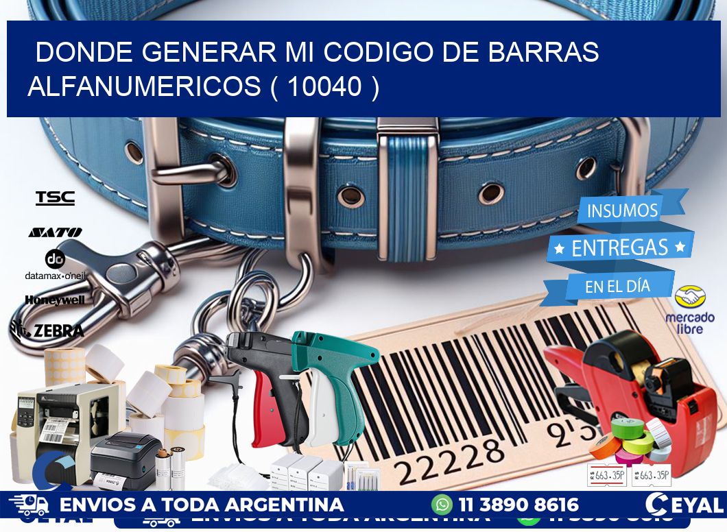 DONDE GENERAR MI CODIGO DE BARRAS ALFANUMERICOS ( 10040 )
