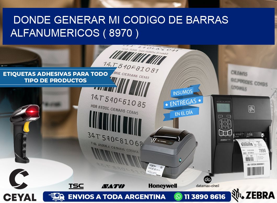 DONDE GENERAR MI CODIGO DE BARRAS ALFANUMERICOS ( 8970 )