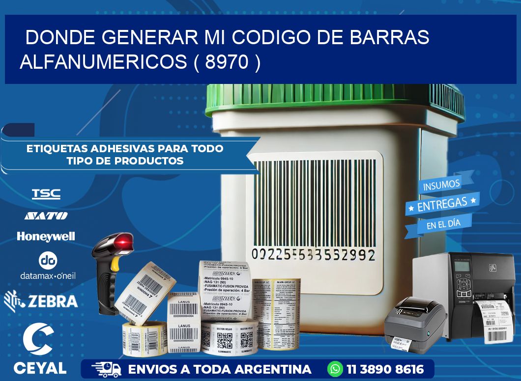DONDE GENERAR MI CODIGO DE BARRAS ALFANUMERICOS ( 8970 )