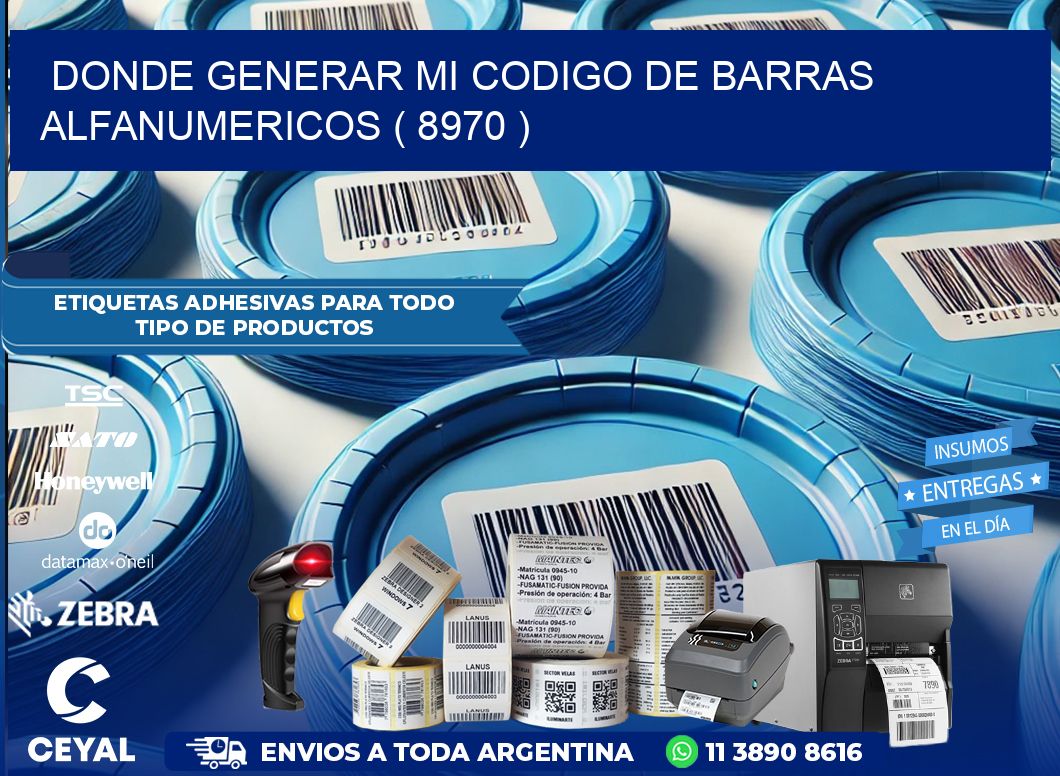 DONDE GENERAR MI CODIGO DE BARRAS ALFANUMERICOS ( 8970 )