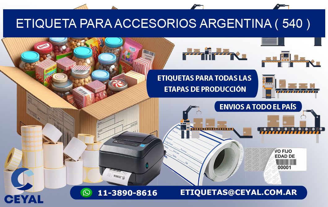 ETIQUETA PARA ACCESORIOS ARGENTINA ( 540 )