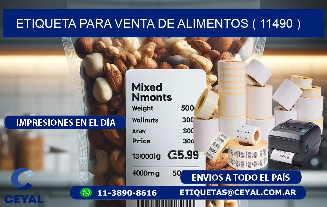 ETIQUETA PARA VENTA DE ALIMENTOS ( 11490 )