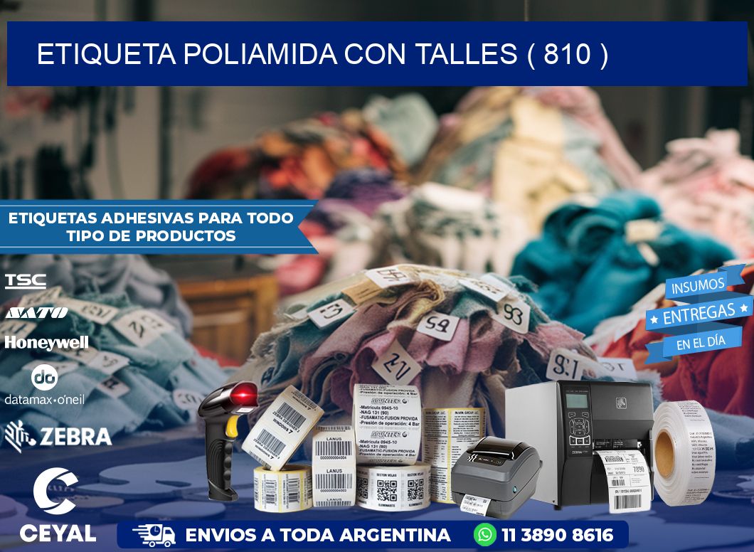 ETIQUETA POLIAMIDA CON TALLES ( 810 )