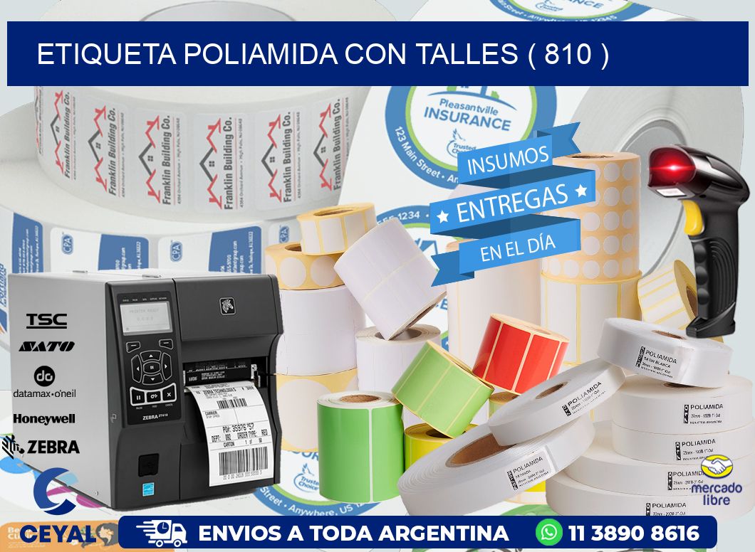 ETIQUETA POLIAMIDA CON TALLES ( 810 )