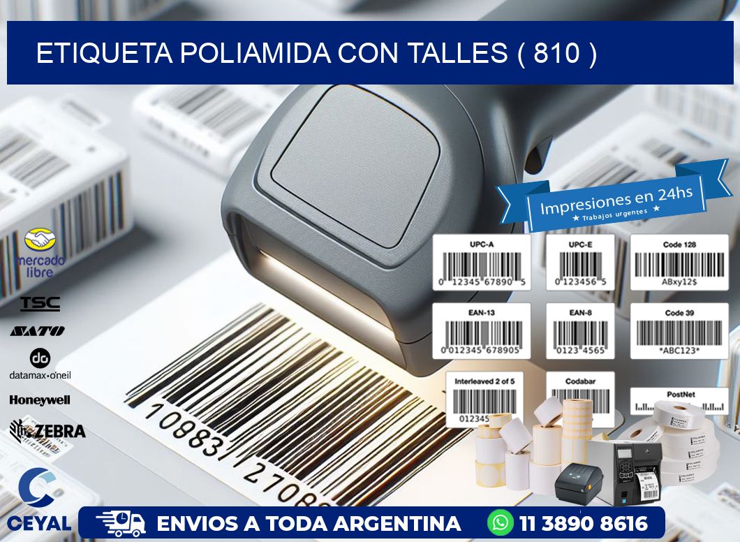 ETIQUETA POLIAMIDA CON TALLES ( 810 )