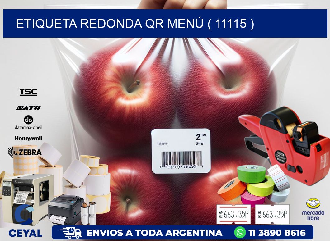 ETIQUETA REDONDA QR MENÚ ( 11115 )