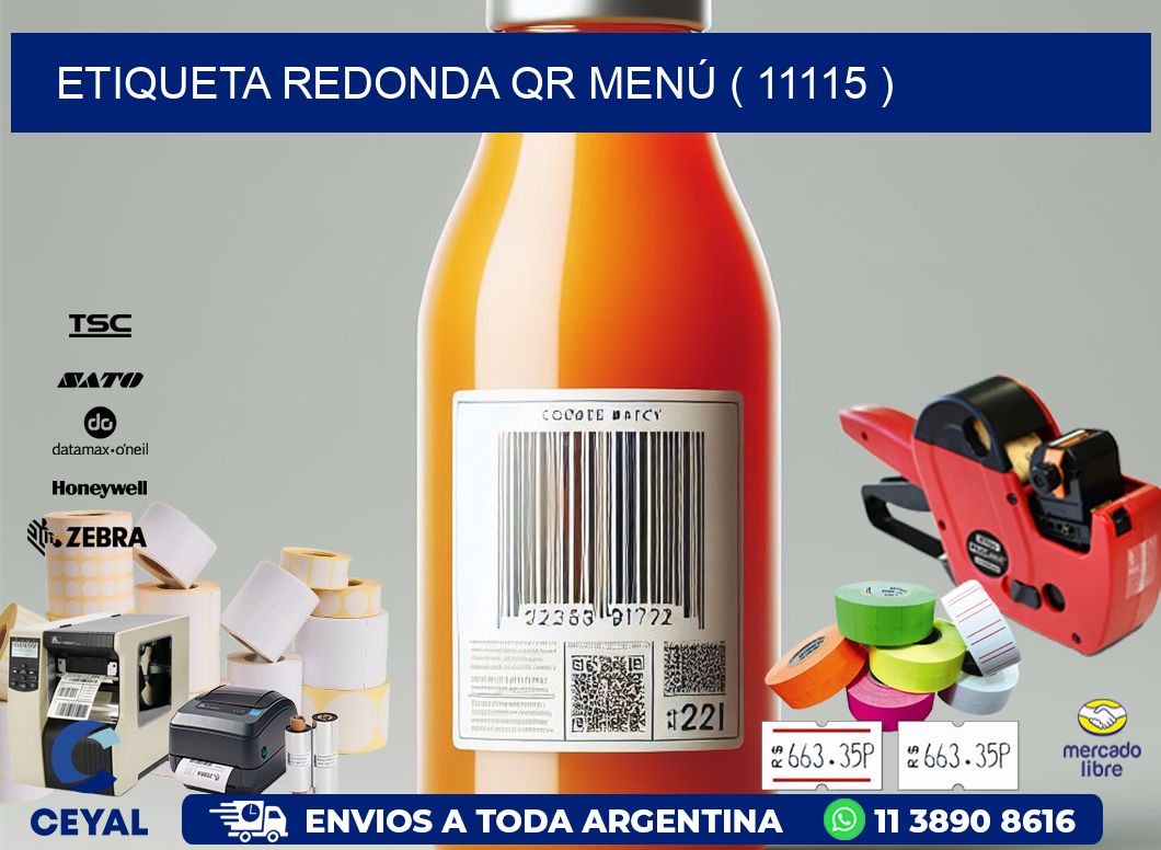 ETIQUETA REDONDA QR MENÚ ( 11115 )