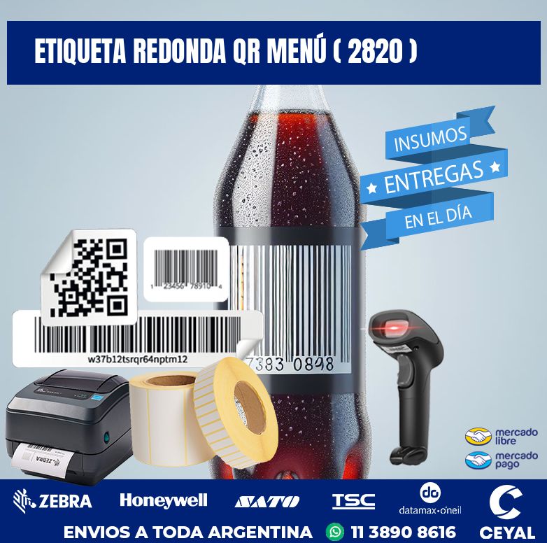 ETIQUETA REDONDA QR MENÚ ( 2820 )