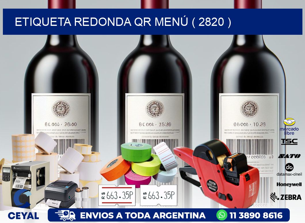 ETIQUETA REDONDA QR MENÚ ( 2820 )