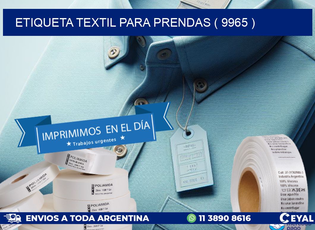 ETIQUETA TEXTIL PARA PRENDAS ( 9965 )