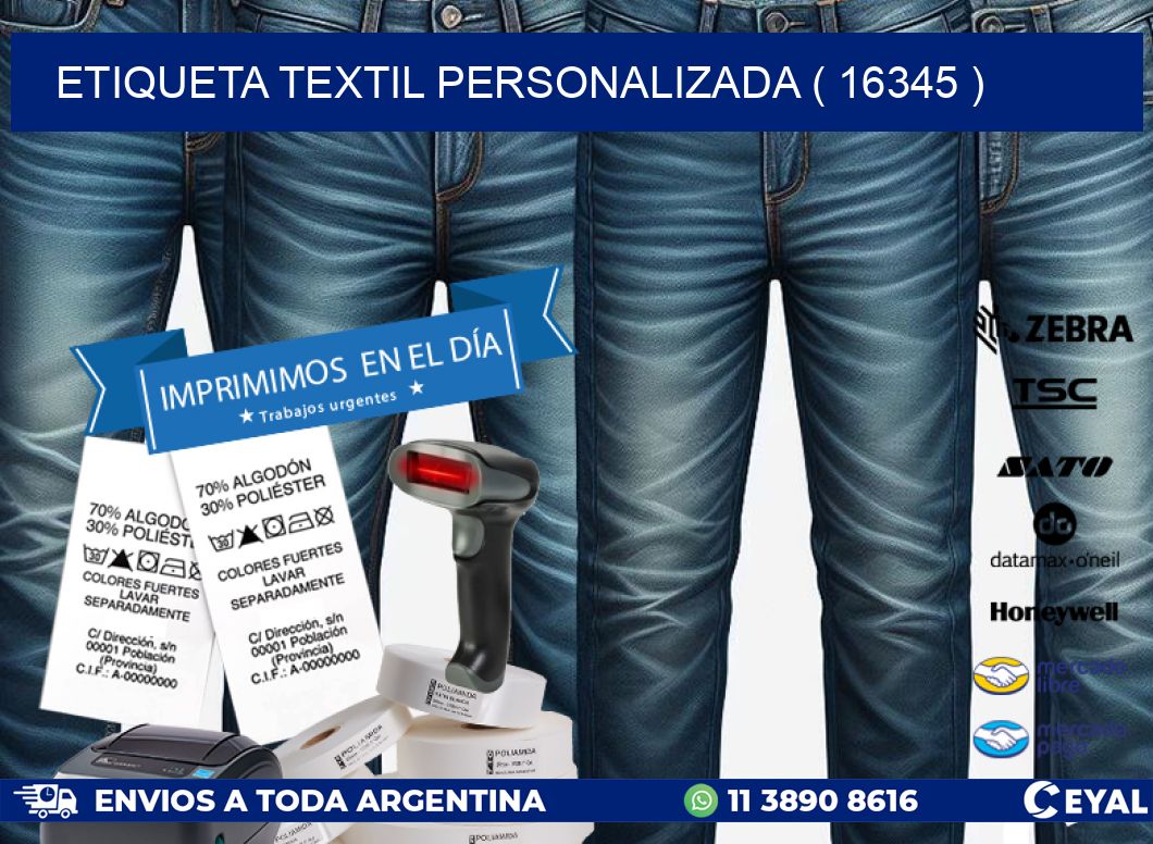 ETIQUETA TEXTIL PERSONALIZADA ( 16345 )