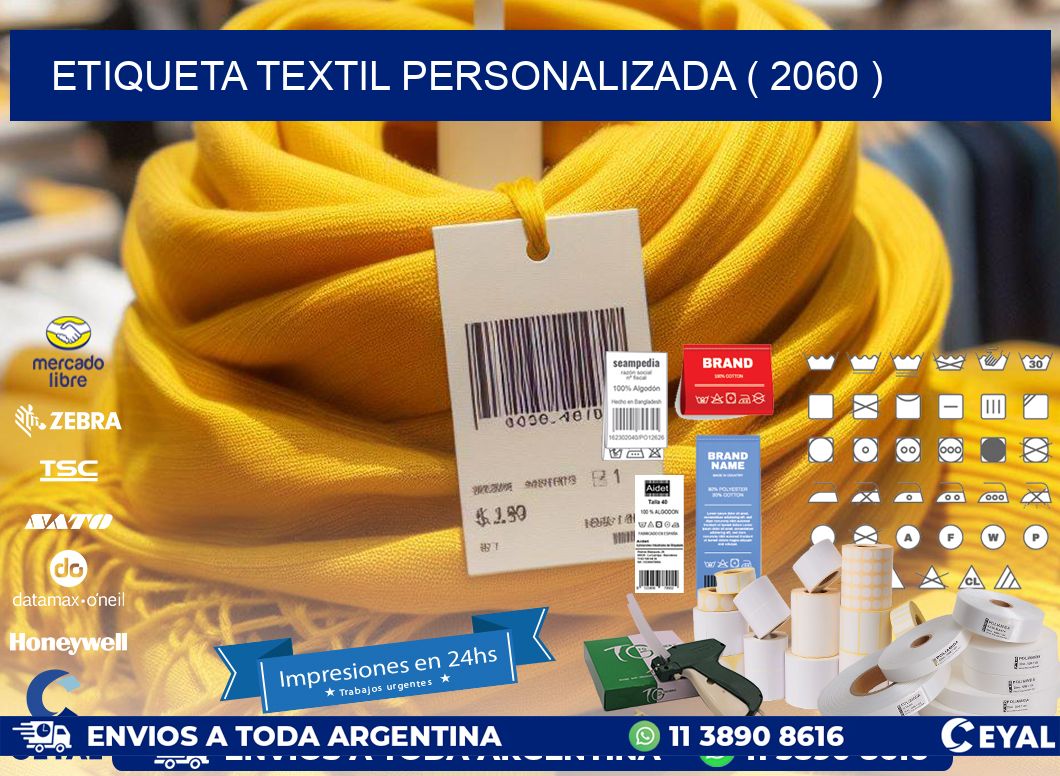 ETIQUETA TEXTIL PERSONALIZADA ( 2060 )