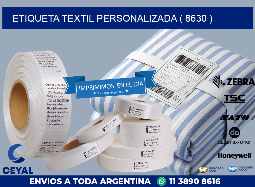 ETIQUETA TEXTIL PERSONALIZADA ( 8630 )