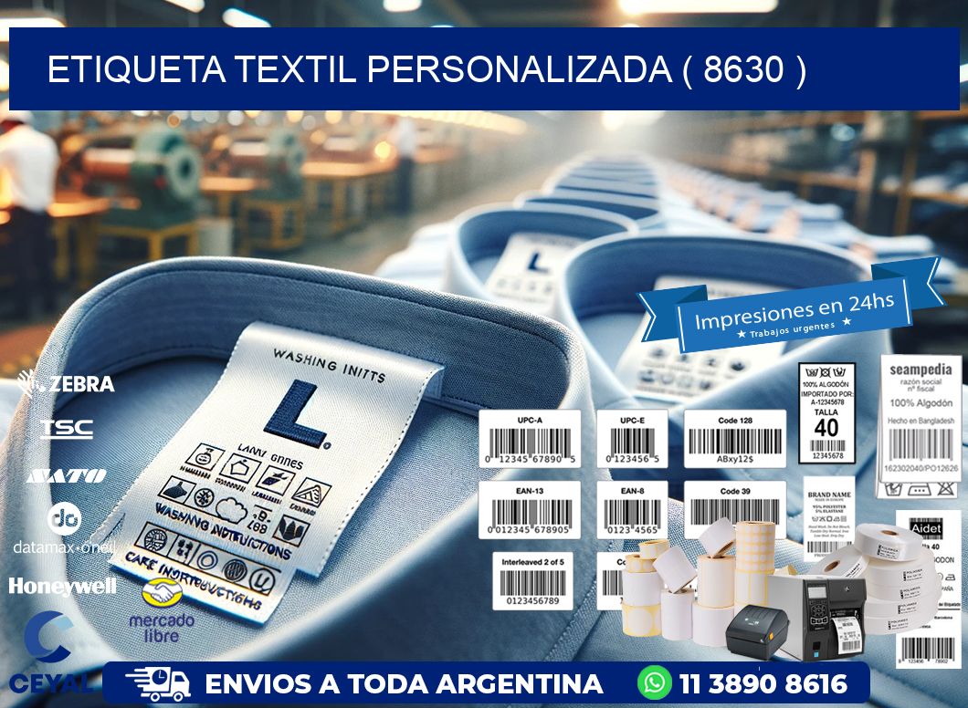 ETIQUETA TEXTIL PERSONALIZADA ( 8630 )