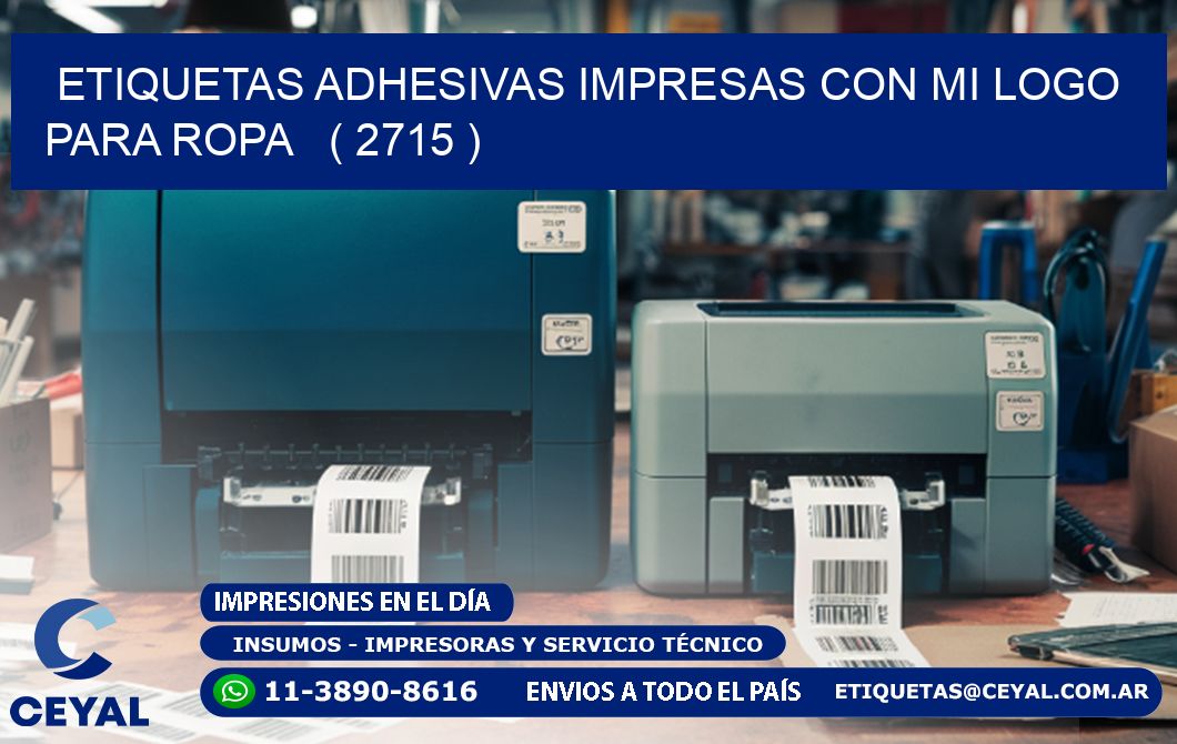 ETIQUETAS ADHESIVAS IMPRESAS CON MI LOGO PARA ROPA   ( 2715 )